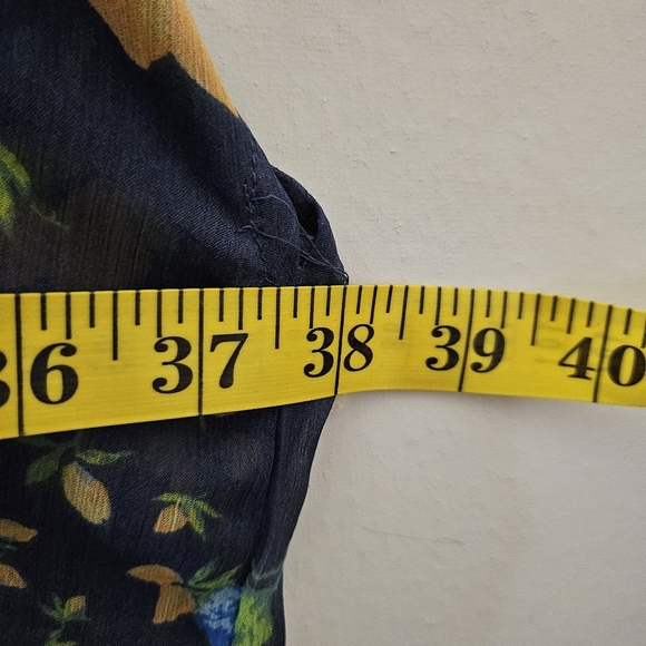 LC Lauren Conrad Navy Floral Sheer Kimono Duster One Size NWT Ruana - Picture 8 of 11